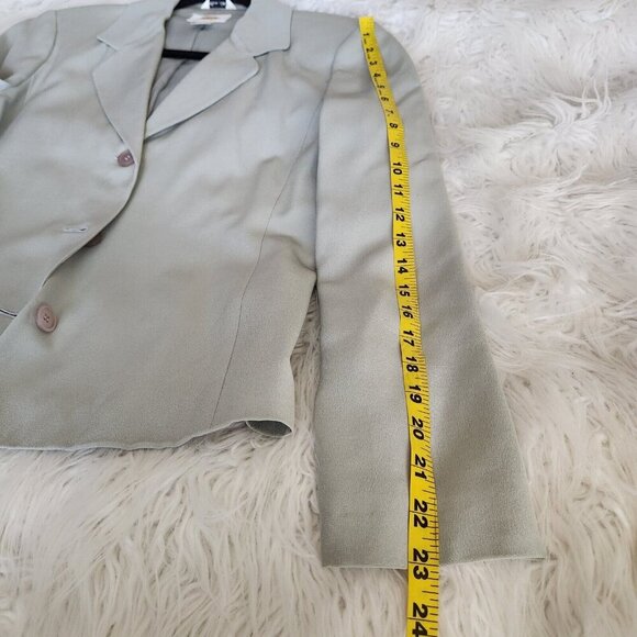 Talbots Pure Silk Blazer Jacket Women's 4 Gray Blue Business Casual‎ Elegant - Picture 10 of 16